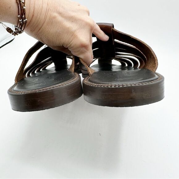 Tommy Bahama Vintage Slip-On Mule Dark Brown Leather Fisherman Sandals Sz 10 - Picture 10 of 15